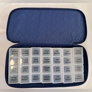 Vera Bradley Large Pill Organizer - Steel Blue Medallion